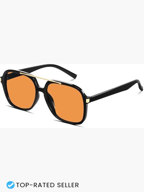 Retro Square Aviator Sunglasses Plastic Frame UV400 Protection Retro Square Aviator Sunglasses Plastic Frame UV400 Protection main image 3